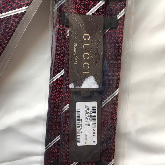 Gucci “Imera” interlocking mini G tonal woven Italian silk tie - Picture 2 of 7